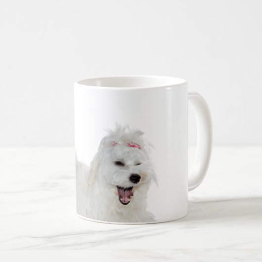 Welpen Liebe Niedlich maltesischer Hund Kaffeetasse (VorderseiteRechts)