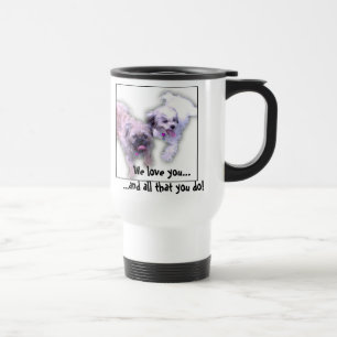 Welpen-Liebe-Tasse der Mutter Tages Reisebecher