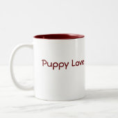 Welpen-Liebe-Tasse Zweifarbige Tasse (Links)