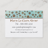 "Welpen-Liebe," Visitenkarte (Rückseite)