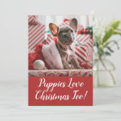 Welpen Liebe Weihnachten Französischer Bulldog (Stehend Vorderseite)