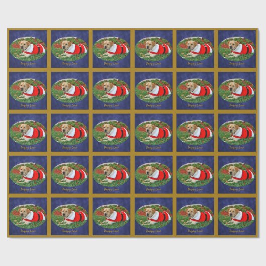 Welpen-Liebe - Welpe in Sankt-Ausstattung Geschenkpapier (Flach)