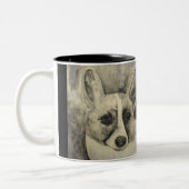 Welpen-Liebecorgi-Tasse Zweifarbige Tasse (Links)