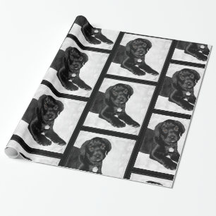Welpen-Liebeschwarzes Labrador Geschenkpapier