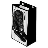 Welpen-Liebeschwarzes Labrador Kleine Geschenktüte (Rückseite Schrägansicht)