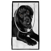 Welpen-Liebeschwarzes Labrador Kleine Geschenktüte (Vorderseite)