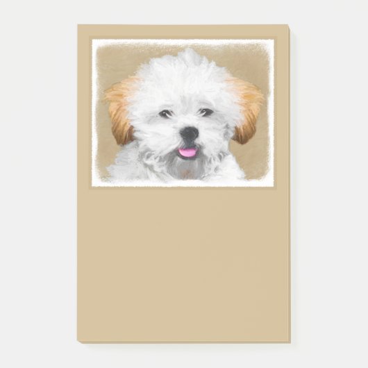 Welpen-Malerei Lhasas Apso - niedliche Post-it Klebezettel (Vorderseite)