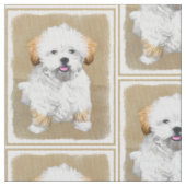 Welpen-Malerei Lhasas Apso - niedliche Stoff (Nahaufnahme)