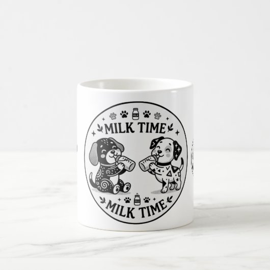 Welpen Milchstunde BW Kaffeetasse (Mittel)
