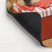 Welpen mit Weihnachtsgeschenk Mousepad (Ecke)