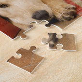 Welpen mit Weihnachtsgeschenk Puzzle (Seite)