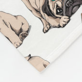 Welpen-Möpse| strebendes Unicorn-Muster Fleecedecke (Ecke)