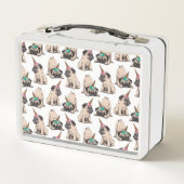 Welpen-Möpse| strebendes Unicorn-Muster Metall Brotdose (Rückseite)