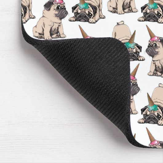 Welpen-Möpse| strebendes Unicorn-Muster Mousepad (Ecke)