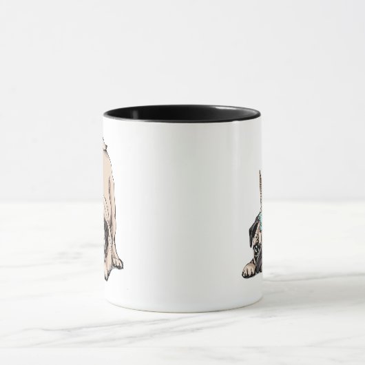 Welpen-Möpse| strebendes Unicorn-Muster Tasse (Zentrum)