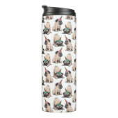 Welpen-Möpse| strebendes Unicorn-Muster Thermosbecher (Nach rechts gedreht)