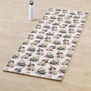 Welpen-Möpse  strebendes Unicorn-Muster Yogamatte