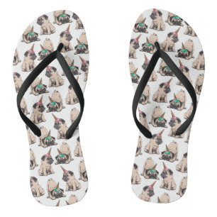 Welpen-Möpsen Aspirationsmuster Badesandalen