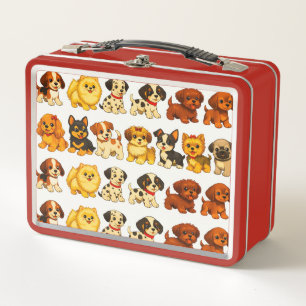 Welpen-Muster Metall-Lunchbox Metall Brotdose