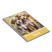 Welpen Niedliche Hunde in der Blume Wiese Notizblock (Rechte Seite)