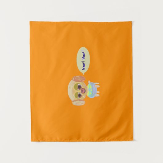 Welpen Orange Wandteppich (Vorderseite)
