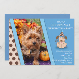 Welpen-Party-Foto-Schablone Einladung