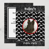 Welpen-Party-HundeAnsammlungs-Gewohnheits-Foto Einladung (Vorne/Hinten)