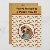 Welpen-Party-Hundeereignis-kundenspezifisches Einladung (Vorne/Hinten)