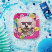 Welpen-Party-Teller | Pinke Ballonparty Pappteller (Party)