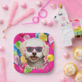 Welpen-Party-Teller | Pinke Ballonparty Pappteller (Party)