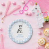 Welpen-Plaid-Geburtstag im Prepper-Stil Pappteller (Party)