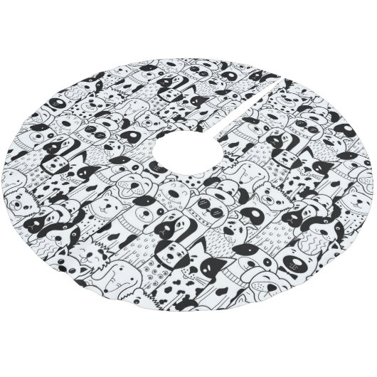 Welpen Polyester Weihnachtsbaumdecke (Schrägansicht)