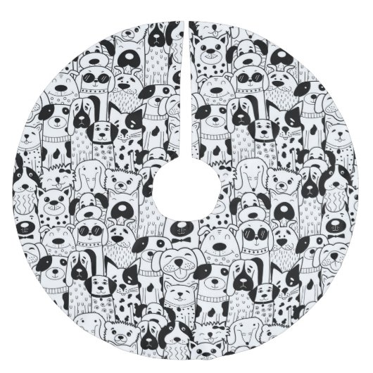 Welpen Polyester Weihnachtsbaumdecke (Vorderseite)