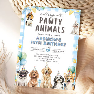Welpen rufen alle Party-Tiere zum Geburtstag Einladung