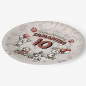 Welpen Rustikaler 10. Geburtstag eines kleinen Mäd Pappteller (Schrägansicht)