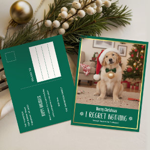 Welpen-Santa-Hut Moderne Hunde-Foto-Weihnachten Feiertagspostkarte