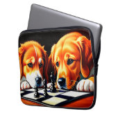 Welpen Schach spielen Laptopschutzhülle (Vorderseite Links)