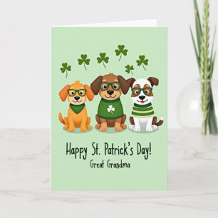 Welpen-Shamrock-Streifen-Oberteil-Grußkarte Karte