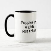 Welpen sind die beste Freundin eines Mädchens Tasse (Links)
