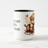 Welpen sind die beste Freundin eines Mädchens Tasse (Zentrum)