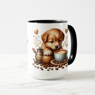 Welpen sind die beste Freundin eines Mädchens Tasse