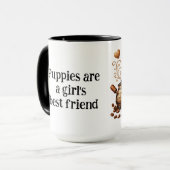Welpen sind die beste Freundin eines Mädchens Tasse (Vorderseite Links)