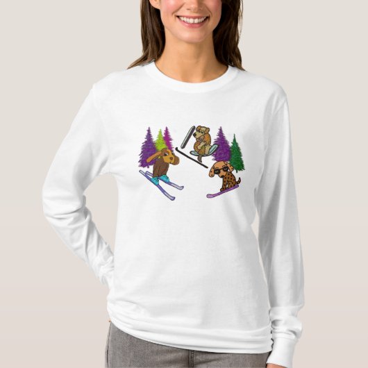 Welpen-Ski-Ferien T-Shirt (Vorderseite)