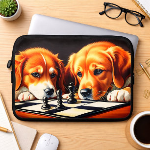 Welpen spielen Schach Laptopschutzhülle