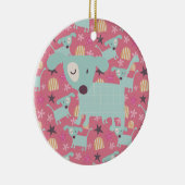 Welpen, Sterne und Blume Keramik Ornament (Rechts)