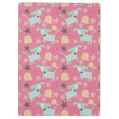 Welpen, Sterne und Blume Klemmbrett (Rückseite)