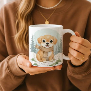 Welpen-Tasse, Wasserfarben-Hunde-Geschenk, gemütli Kaffeetasse