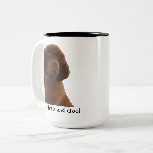 Welpen-Tassen u. -mehr Browns Neufundland Zweifarbige Tasse (Vorderseite Links)