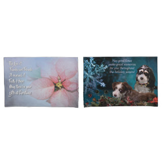 Welpen und Blumen reversible Kissenbezüge
