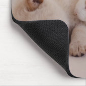 Welpen und Kaninchen Mousepad (Ecke)